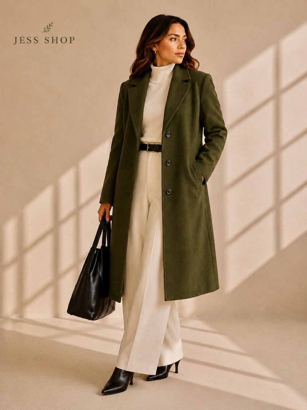 Old Navy Women's Olive Relaxed Fit Coat
